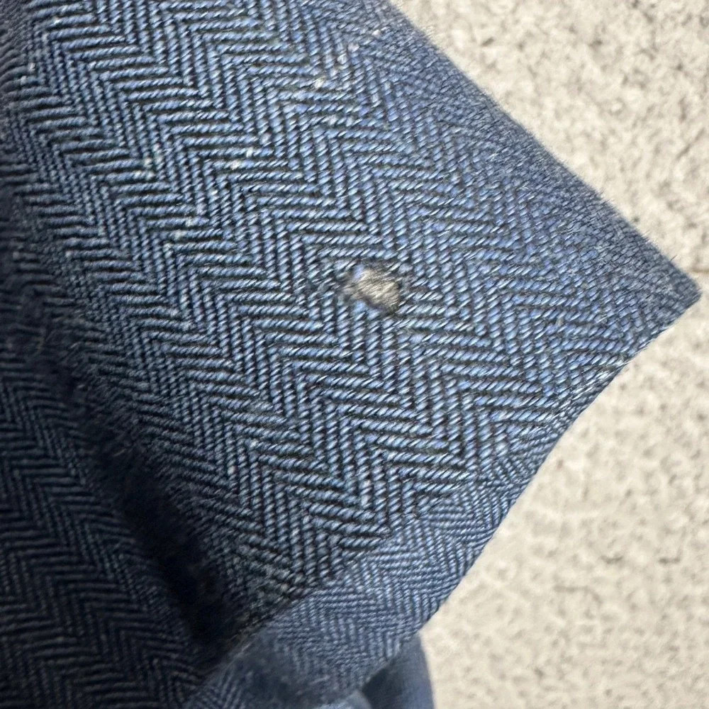 Ibiza Blazer Mens 40R Mambo Blue Wool Silk Linen Herringbone Sport Coat Formal